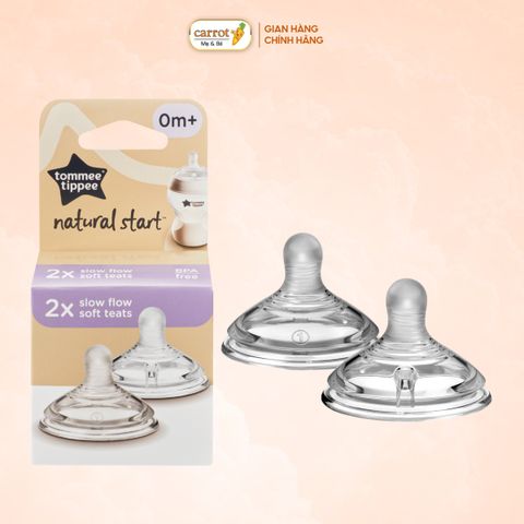 Núm Bình Sữa Tommee Tippee Natural Start Slow Flow Cho Bé 0m+