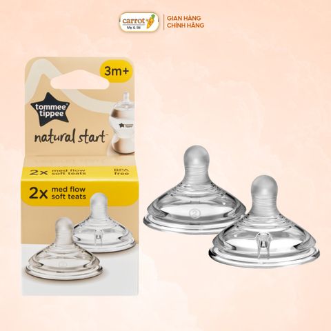 Núm Bình Sữa Tommee Tippee Natural Start Med Flow Cho Bé 3m+