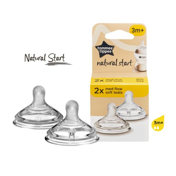 Núm Bình Sữa Tommee Tippee Natural Start Med Flow Cho Bé 3m+