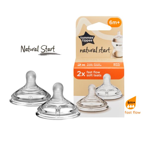 Núm Bình Sữa Tommee Tippee Natural Start Fast Flow Cho Bé 6m+