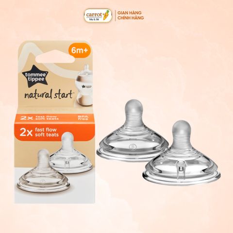 Núm Bình Sữa Tommee Tippee Natural Start Fast Flow Cho Bé 6m+