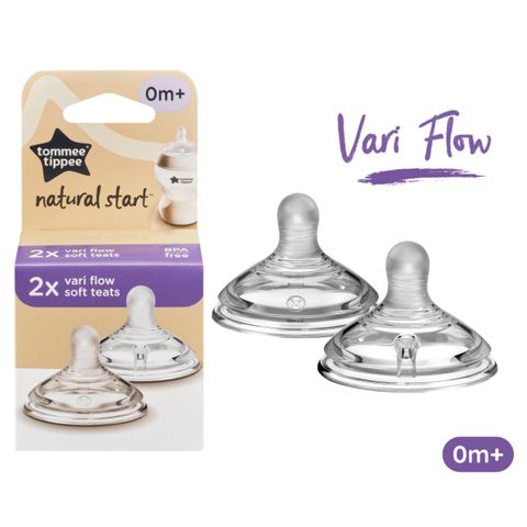 Núm Bình Sữa Tommee Tippee Natural Start Vari Flow Cho Bé 0m+