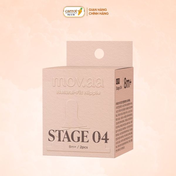 Núm Moyuum Mov.aa Silicone Size Số 4 Cho Bé Từ 8m+