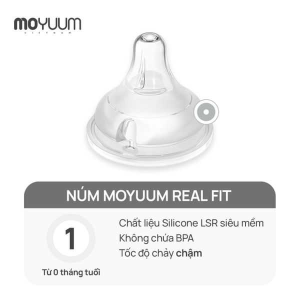 Núm Bình Sữa Moyuum Silicone Size 1