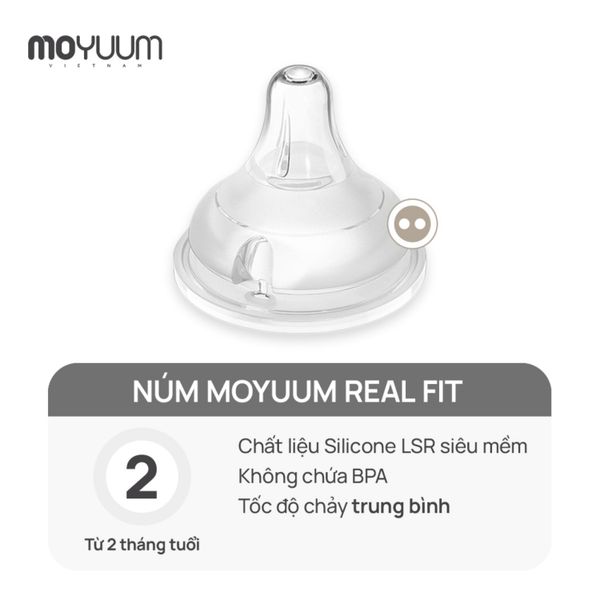 Núm Bình Sữa Moyuum Silicone Size 2