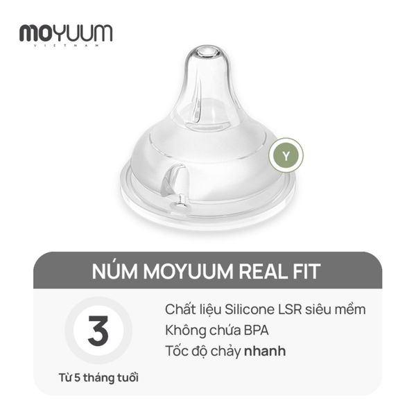Núm Bình Sữa Moyuum Silicone Size 3