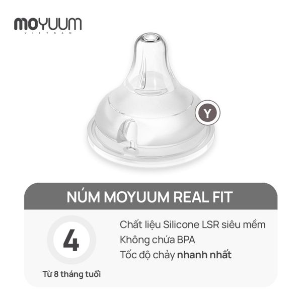 Núm Bình Sữa Moyuum Silicone Size 4