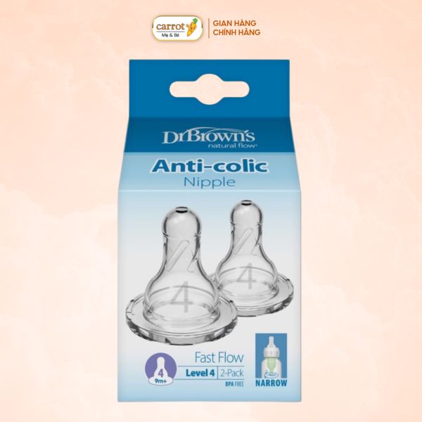 Núm Ty Bình Sữa Dr Brown Cổ Hẹp Số 4