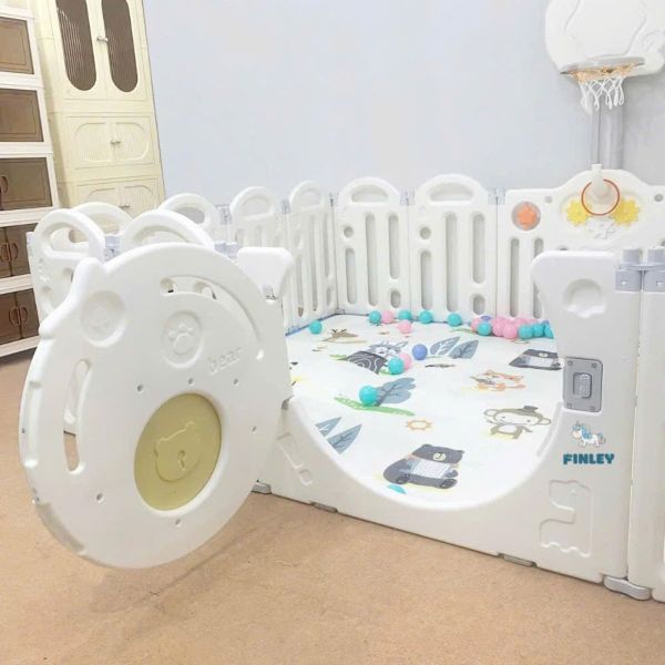 Quây Cũi Cho Bé Gấp Gọn Finley Gấu Boo FL-0152 Size M