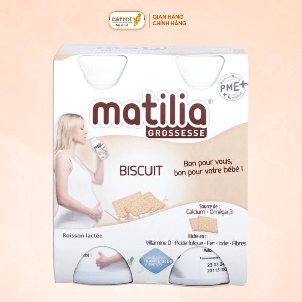 Sữa Bầu Matilia Hương Bich Quy 200ml Lốc 4 Hộp