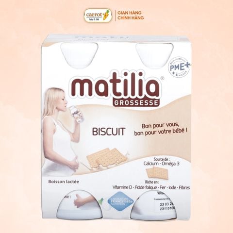 Sữa Bầu Matilia Hương Bich Quy 200ml Lốc 4 Hộp