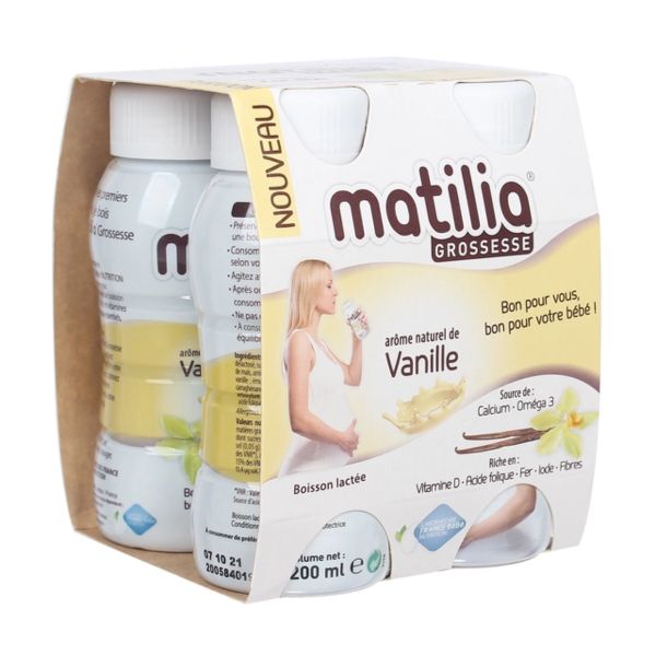 Sữa Bầu Matilia Hương Vani 200ml Lốc 4 Hộp