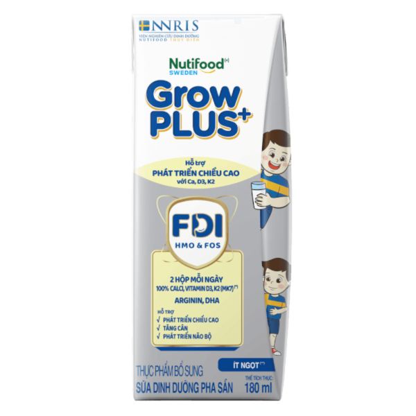 Sữa Dinh Dưỡng Pha Sẵn GrowPLUS+ Bạc 180ml Lốc 4 Hộp