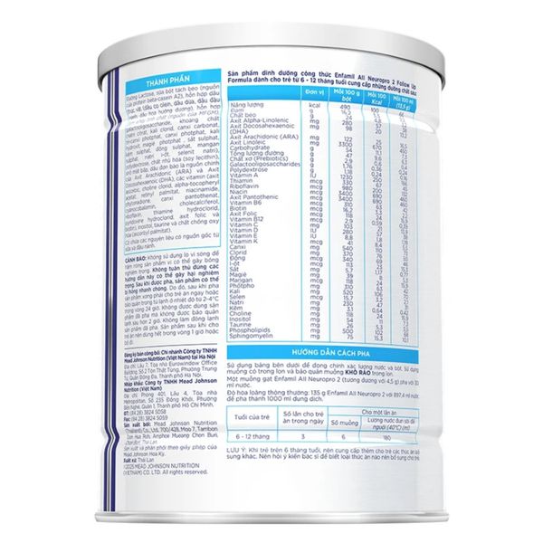 Sữa Enfamil A2 Số 2 350g Cho Trẻ 6-12 Tháng