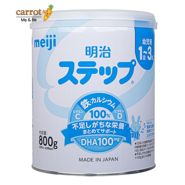 Sữa Meiji 1-3 Nội Địa Nhật 800g Cho Trẻ 1-3 Tuổi (Không Muỗng)