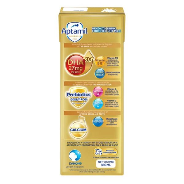 Sữa Pha Sẵn Aptamil Super Gold Kid 180ml Lốc 3 Hộp