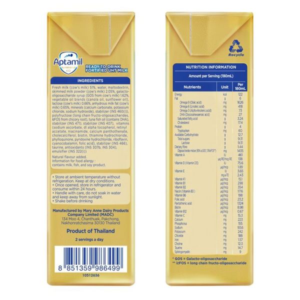 Sữa Pha Sẵn Aptamil Super Gold Kid 180ml Lốc 3 Hộp