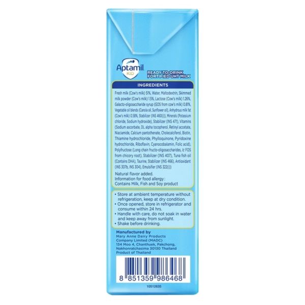 Sữa Pha Sẵn Aptamil Kid 180ml Lốc 3 Hộp