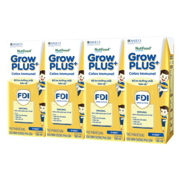 Sữa Pha Sẵn GrowPLUS+ Colos Immunel 180ml Lốc 4 Hộp