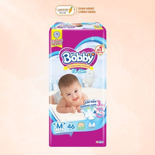 Tã Dán Bobby Size M 46 Miếng (6-11kg)