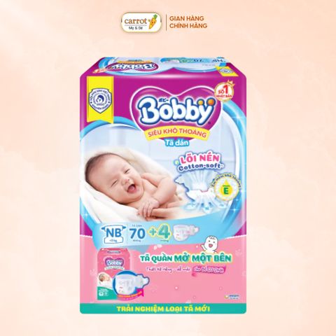 Tã Dán Bobby Size NB 70 Miếng (Dưới 5kg)