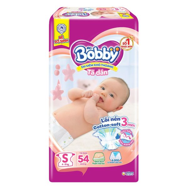 Tã Dán Bobby Size S 54 Miếng (4-8kg)