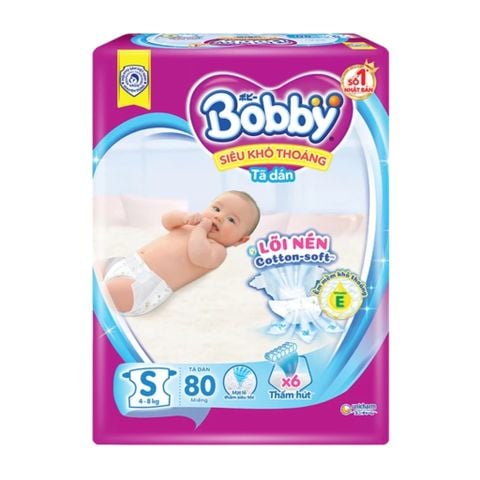 Tã Dán Bobby Size S 80 Miếng (4-8kg)