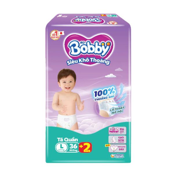 Tã Quần Bobby Size L 36 Miếng (9-14kg)
