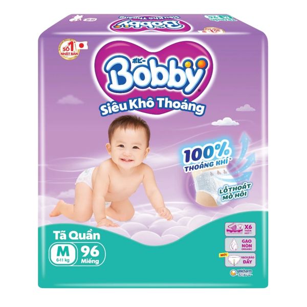 Tã Quần Bobby Size M 96 Miếng (6-11kg)