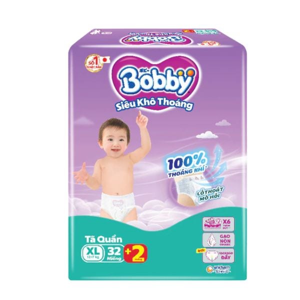 Tã Quần Bobby Size XL 32 Miếng (12-18kg)