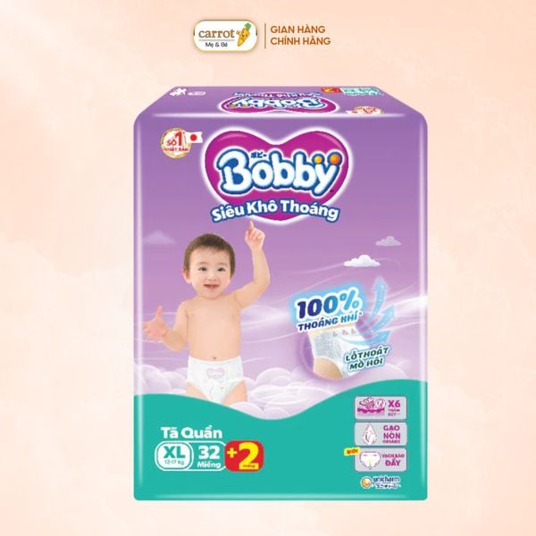 Tã Quần Bobby Size XL 32 Miếng (12-18kg)