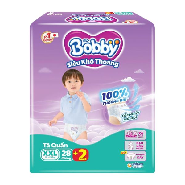 Tã Quần Bobby Size XXL 28 Miếng (15-25kg)