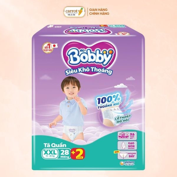 Tã Quần Bobby Size XXL 28 Miếng (15-25kg)
