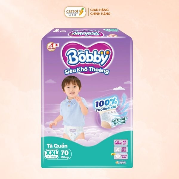 Tã Quần Bobby Size XXL 70 Miếng (15-25kg)