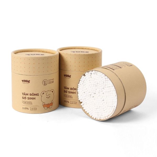 Tăm Bông Thân Giấy Cho Trẻ Êm Tobé Hộp 400 Chiếc