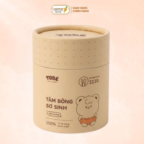 Tăm Bông Thân Giấy Cho Trẻ Êm Tobé Hộp 400 Chiếc