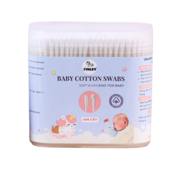 Tăm Bông Trẻ Em Thân Giấy Finley Hộp 400 Que