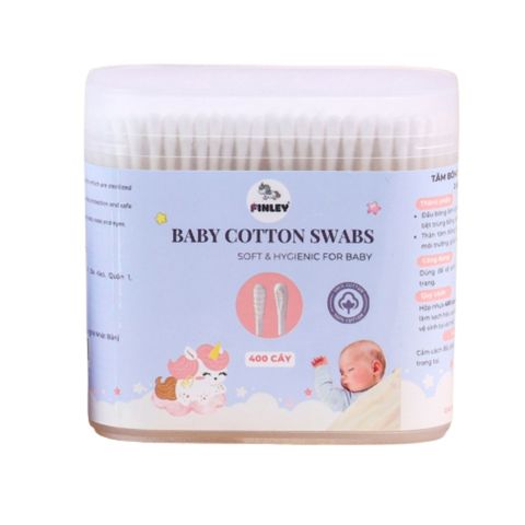 Tăm Bông Trẻ Em Thân Giấy Finley Hộp 400 Que