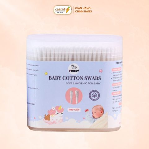 Tăm Bông Trẻ Em Thân Giấy Finley Hộp 400 Que