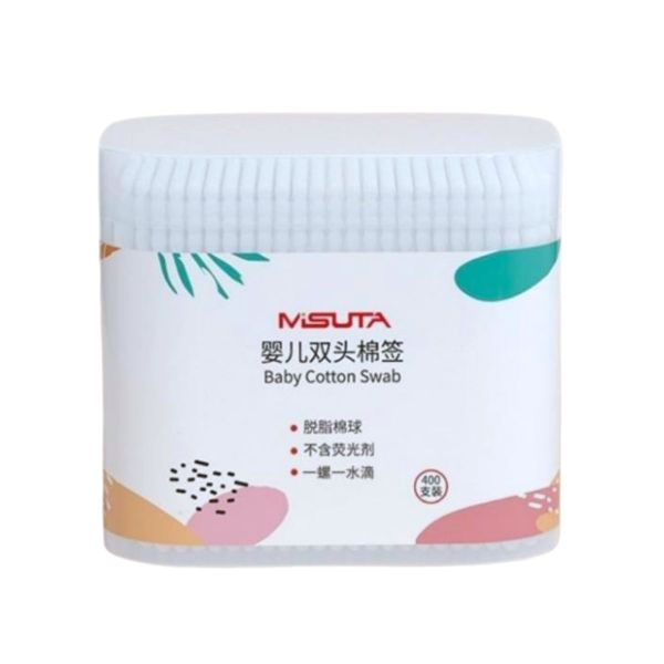 Tăm Bông Trẻ Em Thân Giấy Misuta Hộp 400 Que