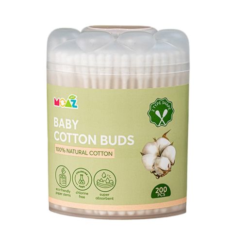 Tăm Bông Trẻ Em Thân Giấy Moaz Eco Hộp 200 Que