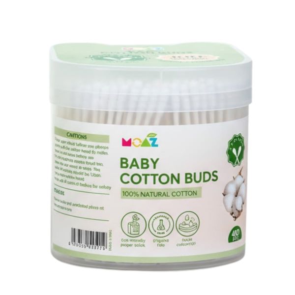 Tăm Bông Trẻ Em Thân Giấy Moaz Eco Hộp 480 Que