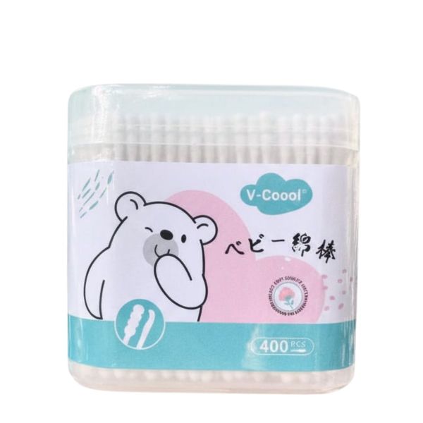 Tăm Bông Trẻ Em Thân Giấy V-Coool Hộp 400 Que
