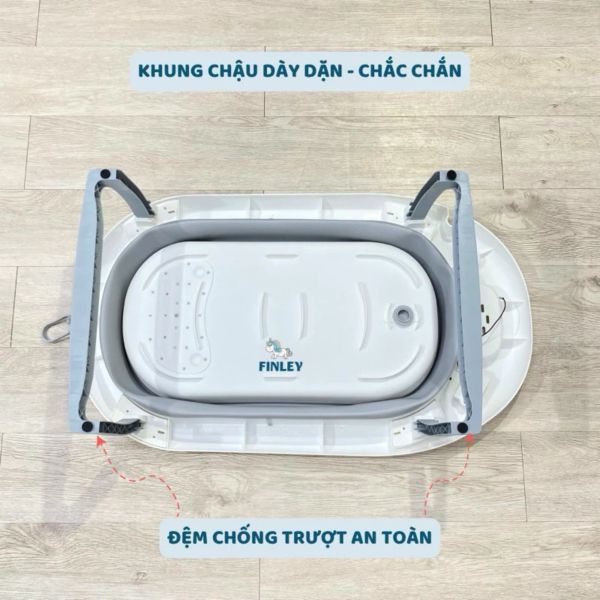 Thau Tắm Gấp Gọn Finley Kori Cá Voi Kèm Phao Và Nhiệt Kế FL-0133
