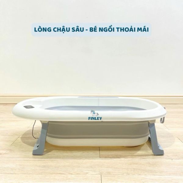 Thau Tắm Gấp Gọn Finley Kori Cá Voi Kèm Phao Và Nhiệt Kế FL-0133
