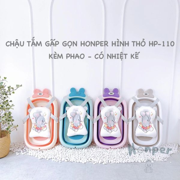 Thau Gắm Gấp Gọn Honper Hình Thỏ Kèm Phao Và Nhiệt Kế HP110
