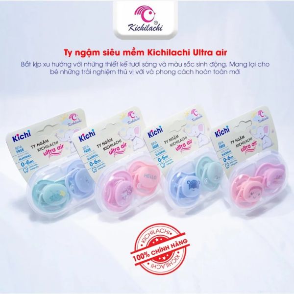 Ty Ngậm Silicone Kichi Ultra Air Cho Bé 0-6M