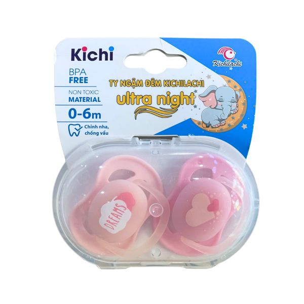 Ty Ngậm Silicone Kichi Ultra Night Cho Bé 0-6M
