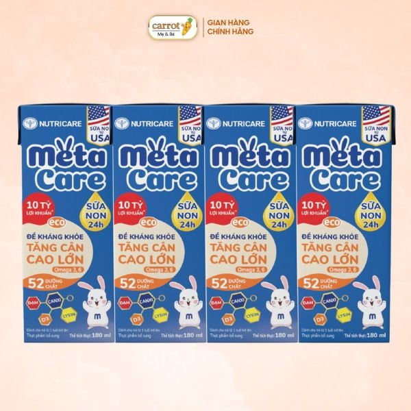 Sữa Dinh Dưỡng Pha Sẵn MetaCare Eco 180ml Lốc 4 Hộp Cho Trẻ Từ 1 Tuổi