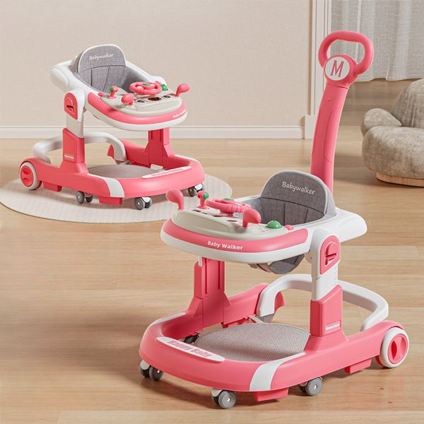 Xe tập đi Baby Walker có cần đẩy + miếng lót